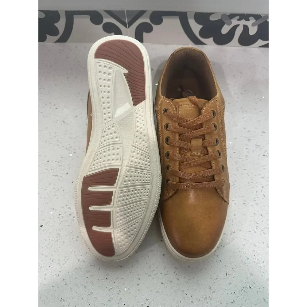 Jonsen Milan Men's Tan Leather Fashion Sneakers Size 8
